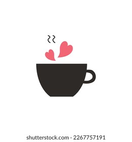 Tea, coffee cup icon glyph illustration