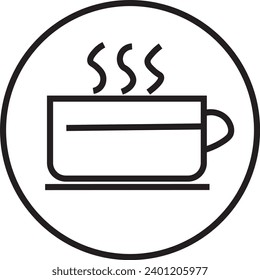 Tea and coffee cup  icon, logo isolated on white background
