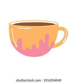 icono de taza de té y café sobre ilustración vectorial de fondo blanco
