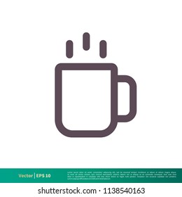 Tea, Coffee Cup Icon Vector Logo Template Illustration Design. Vector EPS 10.