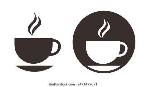 Tea and coffee cup icon vector