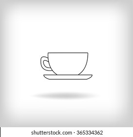 Tea and Coffee Cup Icon. Vector Illustration