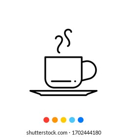 Tea or coffee cup icon,Vector and Illustration.