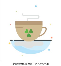 Tea, Coffee, Cup, Ireland Abstract Flat Color Icon Template