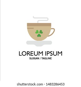 Tea, Coffee, Cup, Ireland Business Logo Template. Flat Color