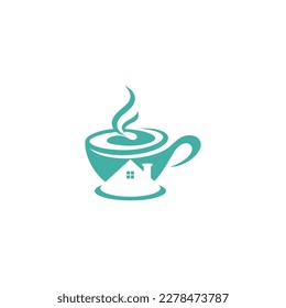 tea or coffee cup logo with color pattern