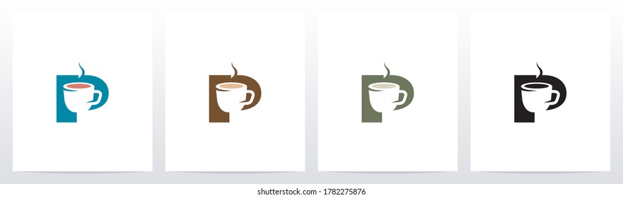 Tea Coffee Cup On Letter Logo Design P 