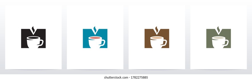 Té Coffee Cup On Letter Logo Design M 