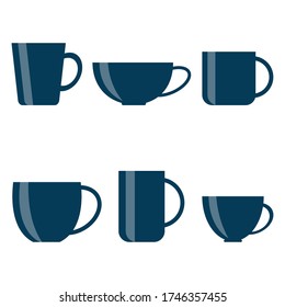 Tea and coffee cup set icon isolated on white background. Vector illustration