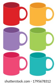 Tea and coffee cup set icon isolated on white background. Vector illustration