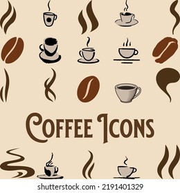 Tee- und Kaffeebecher-Set-Symbol, Logo einzeln auf weißem Hintergrund