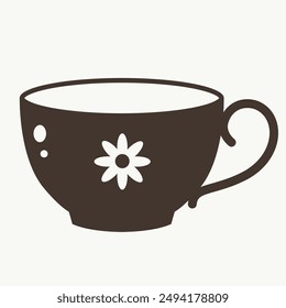 Silueta de taza de té o café
