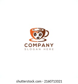 Tea and coffee cup vector art logo design
