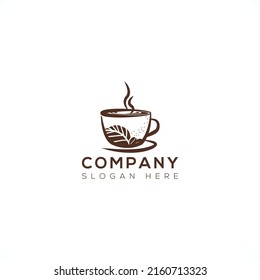 Tea and coffee cup vector art logo design