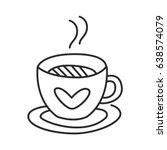 Tea or coffee cup vector doodle hand drawn line illustration