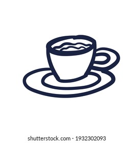 Tea or coffee cup vector doodle hand drawn line illustration