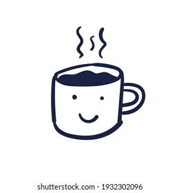 Tea or coffee cup vector doodle hand drawn line illustration