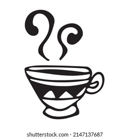 Tea or coffee cup vector doodle hand drawn line illustration