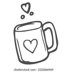 Tee oder Kaffee-Tasse, Vektorgrafik doodle, handgezeichnet