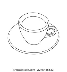 Tee oder Kaffeetasse. Vektordoodle handgezeichnete Liniengrafik.