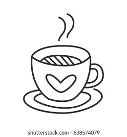 Tea or coffee cup vector doodle hand drawn line illustration Vektor Stok