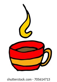 Tea or coffee cup vector doodle hand drawn line illustration