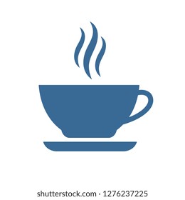 Tea or coffee cup vector icon on white background