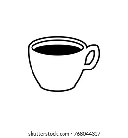 Tea or coffee cup vector icon white