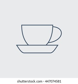 Tea or Coffee Cup Vector Line Icon. Eps.-10.