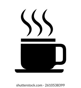 Tea and coffee cup vector silhouette. Tea and coffee cup icon vector