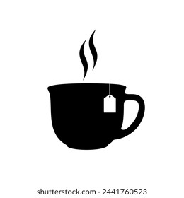 Tea and coffee cups vector icon, logo on white background