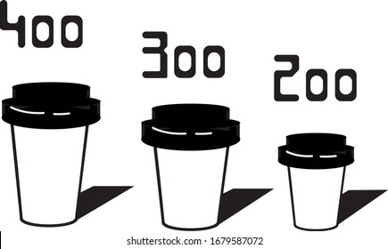 tea and coffee cups. vector isolated icons.