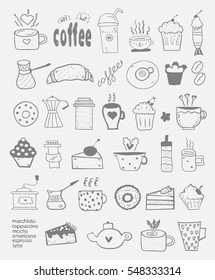 Tea, Coffee and Desserts doodles