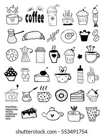 Tea, Coffee and Desserts doodles