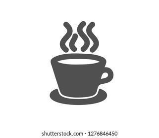 Tea or Coffee icon. Hot drink sign. Fresh beverage symbol. Quality design element. Classic style icon. Vector