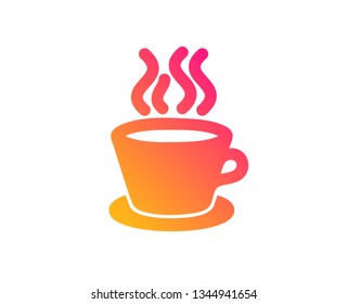 Tea or Coffee icon. Hot drink sign. Fresh beverage symbol. Classic flat style. Gradient tea cup icon. Vector