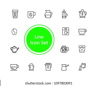 Tea and coffee icon set