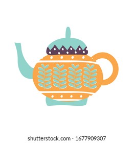 Té o café hervidor de agua estilo plano diseño ícono de cocina Cocina Cocina de cocina Comida restaurante de la casa cena cocina de la comida tema de la comida Ilustración vectorial