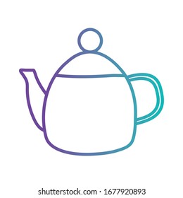 Tea or coffee kettle gradient style icon design, Cook kitchen Eat food restaurant home menu dinner lunch cooking and meal theme Vector illustration