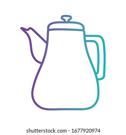 Tea or coffee kettle gradient style icon design, Cook kitchen Eat food restaurant home menu dinner lunch cooking and meal theme Vector illustration