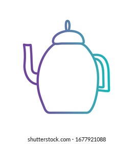 Tea or coffee kettle gradient style icon design, Cook kitchen Eat food restaurant home menu dinner lunch cooking and meal theme Vector illustration