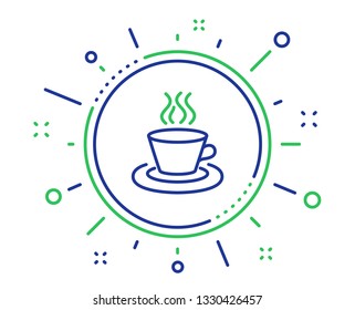 Tea or Coffee line icon. Hot drink sign. Fresh beverage symbol. Quality design elements. Technology tea cup button. Editable stroke. Vector