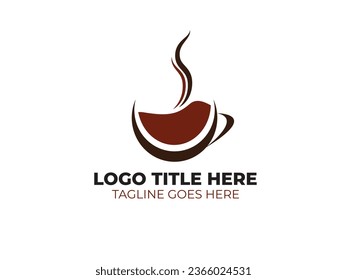 Logotipo de té y café con la Copa de café caliente