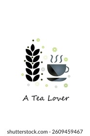 Tea or Coffee lover mobile wallpaper background in black  and white background vector eps 10 wallpaper, fabric, textile cards, covers ,banners ,branding .