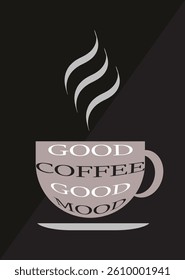 Tea or Coffee lover mobile wallpaper background in black background vector eps 10 wallpaper, fabric, textile cards, covers ,banners ,branding .