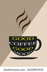 Tea or Coffee lover mobile wallpaper background in black background vector eps 10 wallpaper, fabric, textile cards, covers ,banners ,branding .