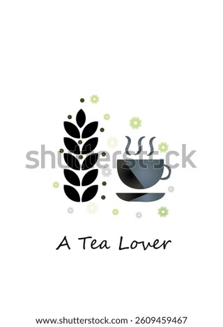 Tea or Coffee lover mobile wallpaper background in black  and white background vector eps 10 wallpaper, fabric, textile cards, covers ,banners ,branding .