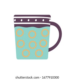 Tea or coffee mug flat style icon design, Cook kitchen Eat food restaurant home menu dinner lunch cooking and meal theme Vector illustration
