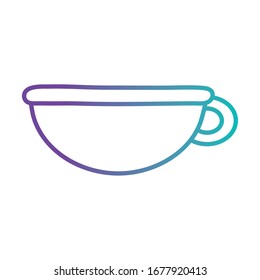 Tea or coffee mug gradient style icon design, Cook kitchen Eat food restaurant home menu dinner lunch cooking and meal theme Vector illustration