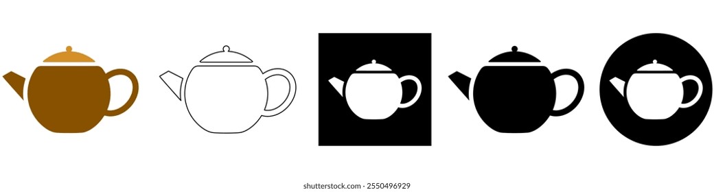 Tea and coffee pot for party and ceremony vector pictogram sign icon symbol ui and ux design, glyphs and stroke line